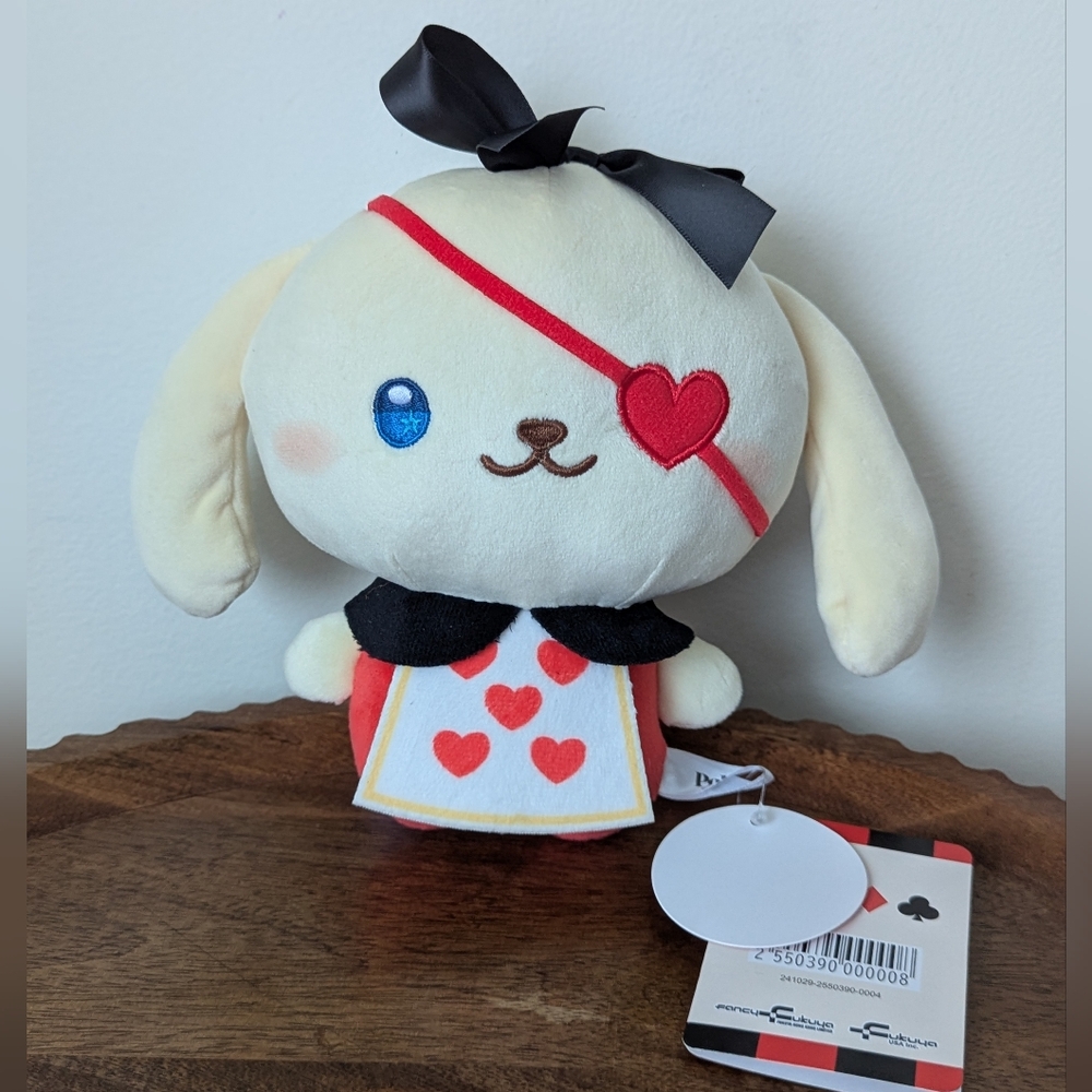 Fukuya Poker Dog Plush 7" inch Hearts Eyepatch Round 1 Exclusive (NEW!!)